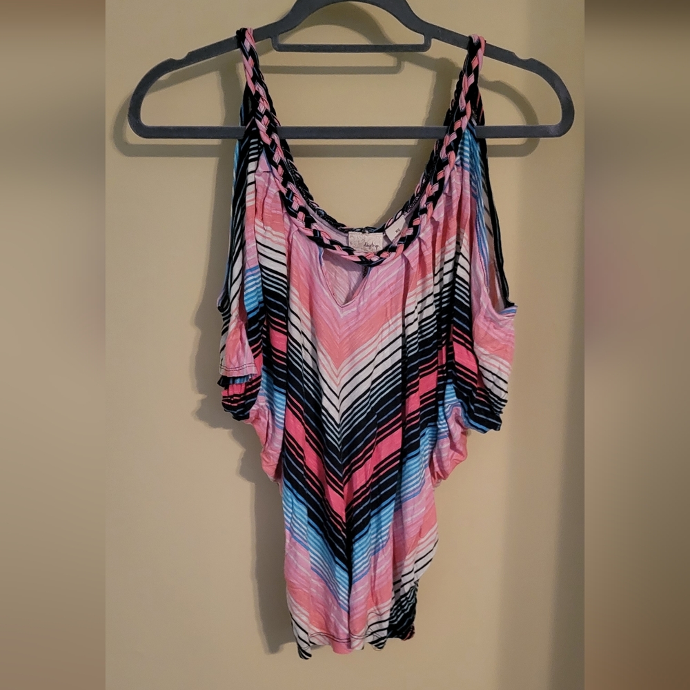 Flowy cold shoulder top